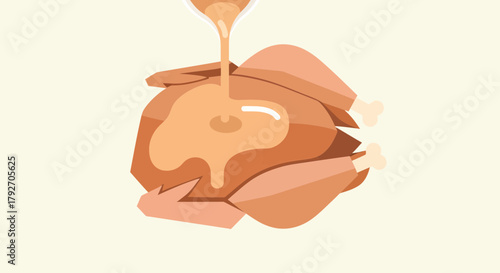 Roasted Poultry Delight With Gravy For Thanksgiving Celebrations