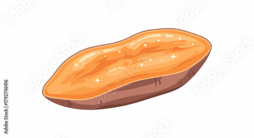 Vibrant Sweet Potato Slice Isolated On White Background
