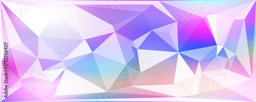 Abstract polygonal geometric background. Low poly triangles geometric background. Crystal glass crystals illuminated by fantastic light. Diamond holographic for cover, poster, banner,web. Vector EPS10