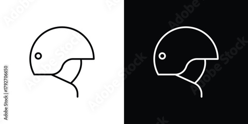 Military Helmet icons. Editable Stroke. logotype design concept