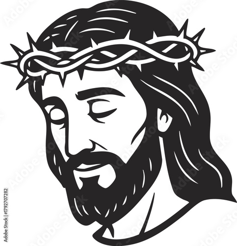 Jesus with Crown of Thorns – Symbol of Suffering