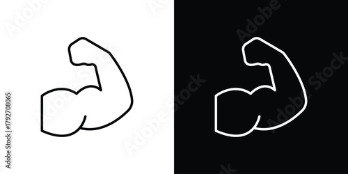 Muscle icons. Editable Stroke. logotype design concept