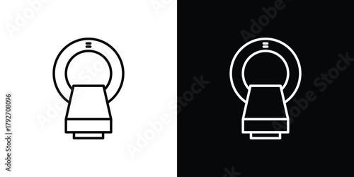 MRI scanner icons. Editable Stroke. logotype design concept