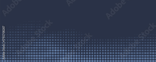 Stars Modern Halftone Geometry Pattern Vector Smooth Camber Border Blue Abstract Background. Checkered Faded Particles Curve Line Subtle Texture. Half Tone Contrast Graphic Minimalist Wide Wallpaper