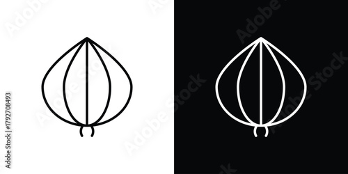 Onion icons. Editable Stroke. logotype design concept