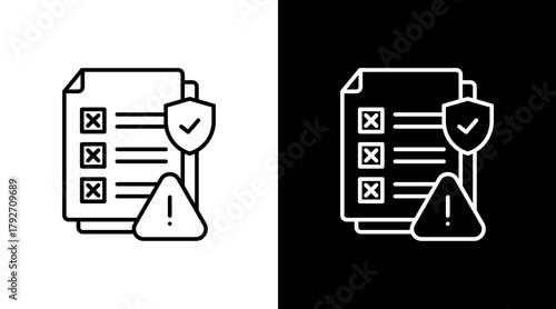 Risk Evaluation  White Icon Set Design