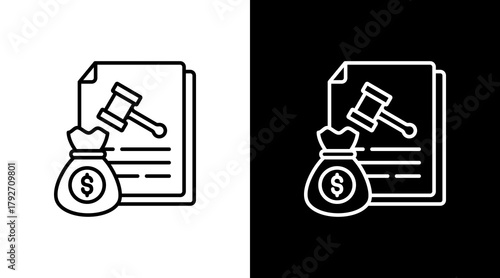 Financial Regulation  White Icon Set Design