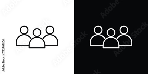 people icons. Editable Stroke. logotype design concept