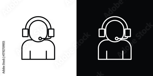 Personal assistant icons. Editable Stroke. logotype design concept