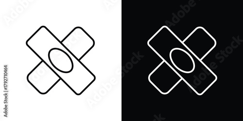 Plaster icons. Editable Stroke. logotype design concept