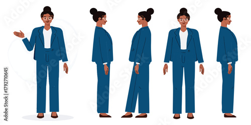 Diverse Business Woman in Professional Suit Vector Illustration