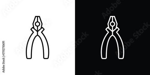 Pliers icons. Editable Stroke. logotype design concept
