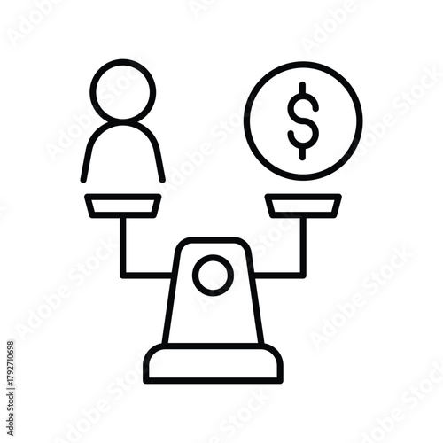 Balance icon with white background vector stock illustration