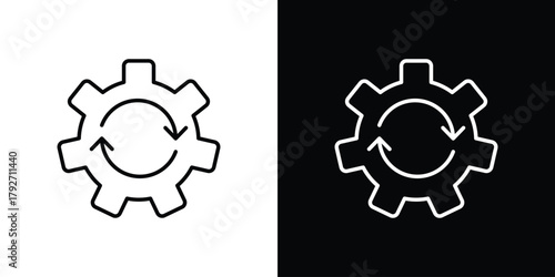 Processing icons. Editable Stroke. logotype design concept