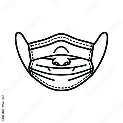 Medical face mask with nose detail