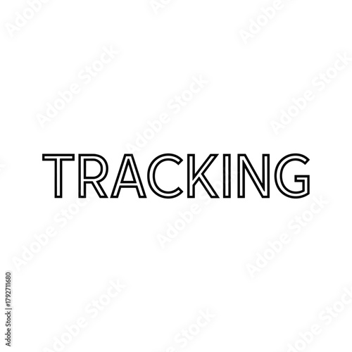The word tracking in outline font