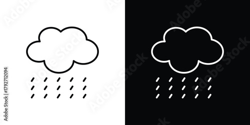 Rainy Day icons. Editable Stroke. logotype design concept