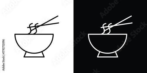 Ramen icons. Editable Stroke. logotype design concept