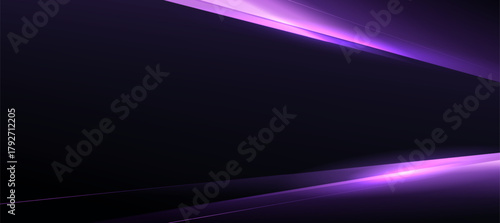 Purple Luxury Neon Lines Abstract On Dark Background