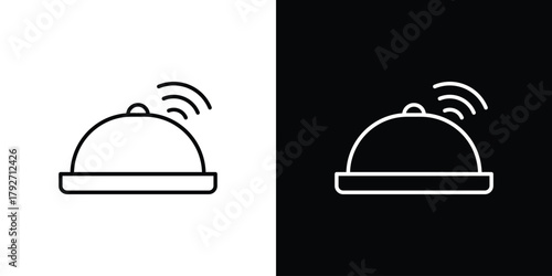 Reception bell icons. Editable Stroke. logotype design concept