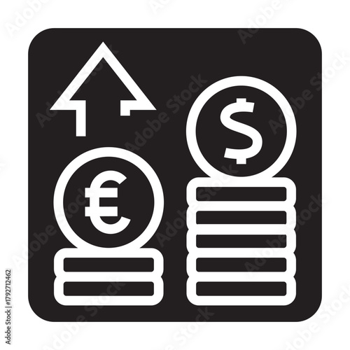 interest rate black line icon for digital and print projects.
