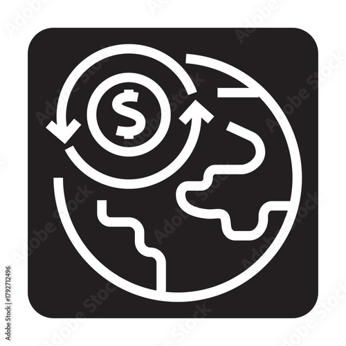

money supply black line icon for digital and print projects.