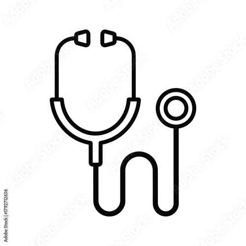 Outline of a stethoscope with tubing