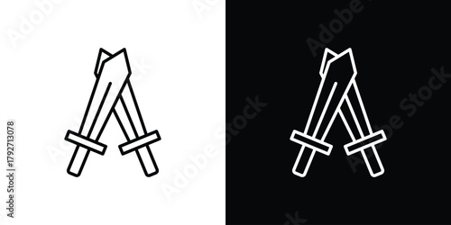 Role playing game icons. Editable Stroke. logotype design concept