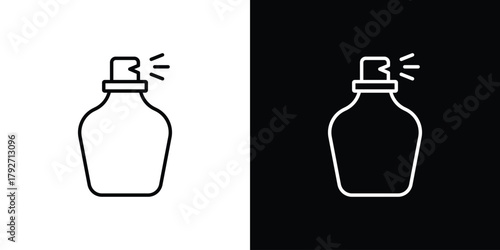Round perfume bottle icons. Editable Stroke. logotype design concept
