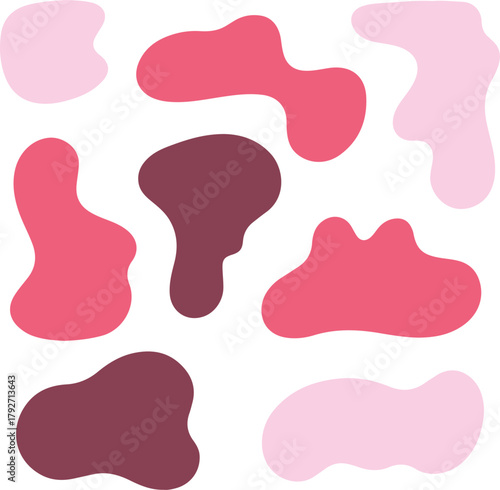 pink red organic fluid blob shapes minimal vector background