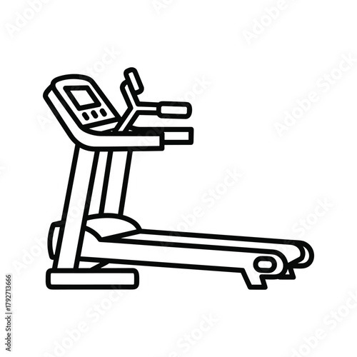 Illustration of a treadmill machine, a fitness equipment for exercise