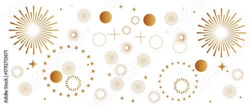 celebration fireworks background icon, golden fireworks background icon, vector illustration.