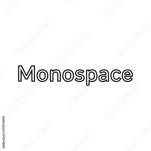 The word monospace written in a clean, simple font, isolated on a