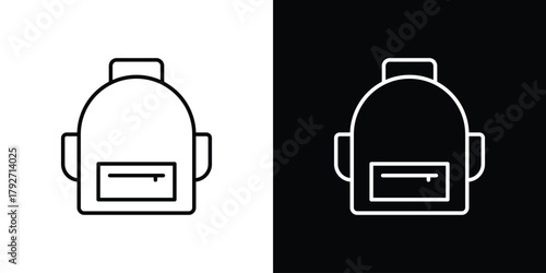 School bag icons. Editable Stroke. logotype design concept