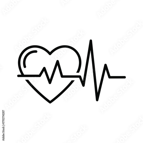 Illustration of a heart rate, a vital sign of health and well being
