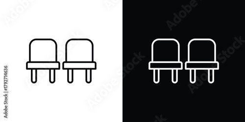 Seats icons. Editable Stroke. logotype design concept