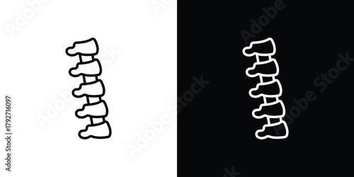Spine Bone icons. Editable Stroke. logotype design concept