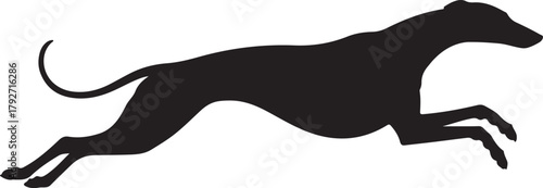 Running Greyhound Silhouette Vector Illustration 