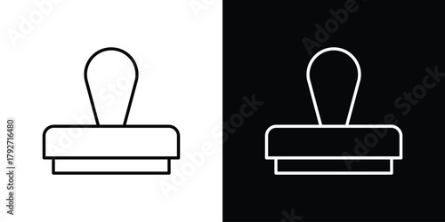 Stamp icons. Editable Stroke. logotype design concept