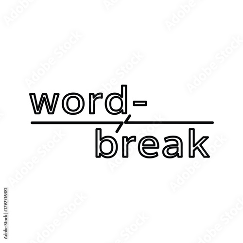 Tableau sur toile The word word hyphenated with break below, separated by a line