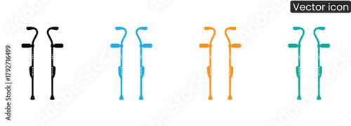 Set of colorful crutches for health and mobility. Ideal for rehabilitation, support, and recovery after injury. Aids independent living and improves quality of life.