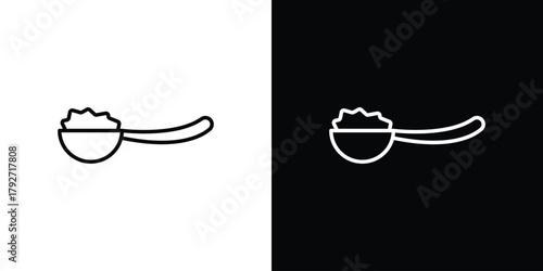 Teaspoon icons. Editable Stroke. logotype design concept