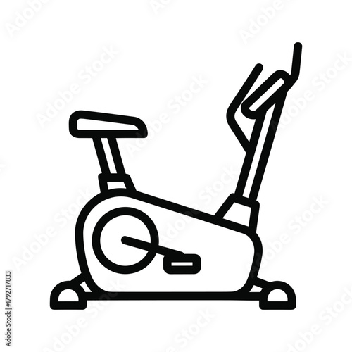 Illustration of an exercise bike, a stationary bicycle used for indoor cycling