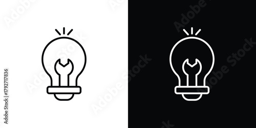 Technique icons. Editable Stroke. logotype design concept