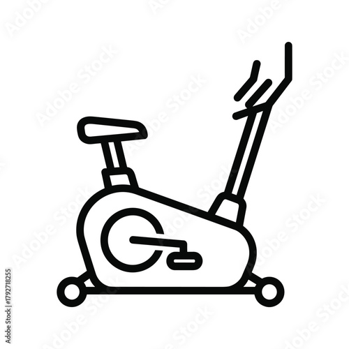 Line art illustration of an exercise bike for cardio workout