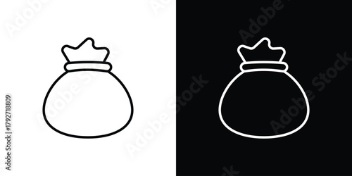 Trash bag icons. Editable Stroke. logotype design concept