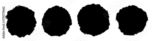 Black paint strokes on a white background