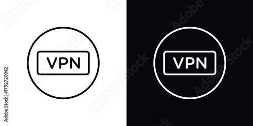 Vpn icons. Editable Stroke. logotype design concept