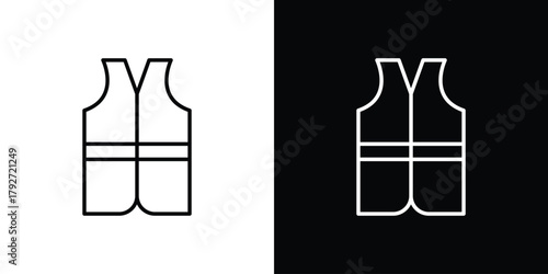 Working vest icons. Editable Stroke. logotype design concept