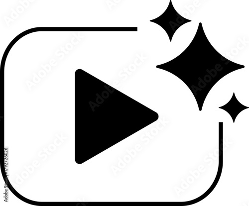 AI generator icon, sparkle magic wand symbols, artificial intelligence interface buttons, app design creative technology modern flat and line vector illustration pack